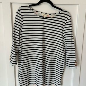 Matilda Jane Striped Black and White Women's Top with floral back